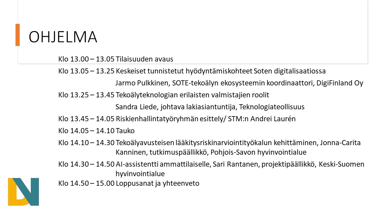 DigiNet ja Laiteturvallisuusverkostojen webinaarin ohjelma 13.2.2025