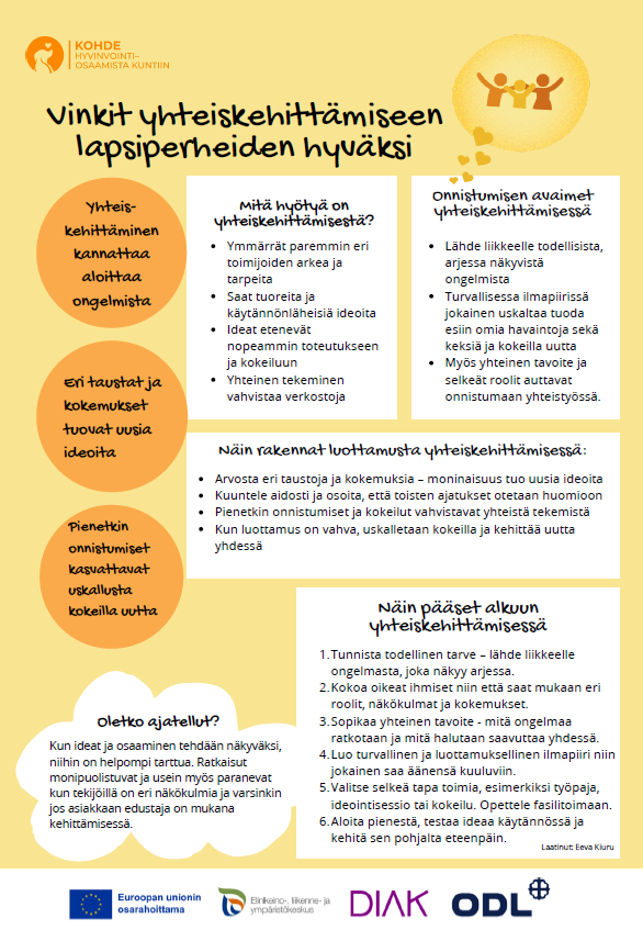 Vinkit yhteiskehittämiseen lapsiperheiden hyväksi-kartta