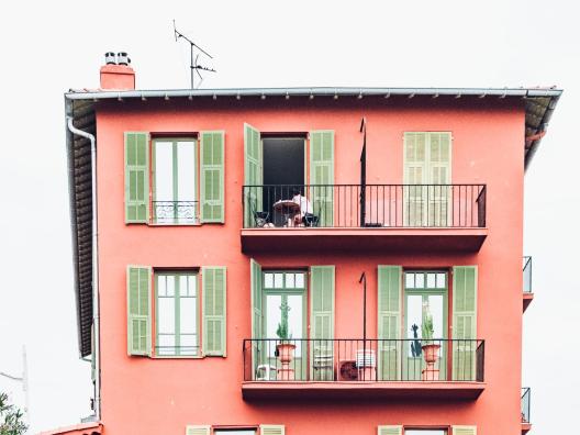 orange and green building