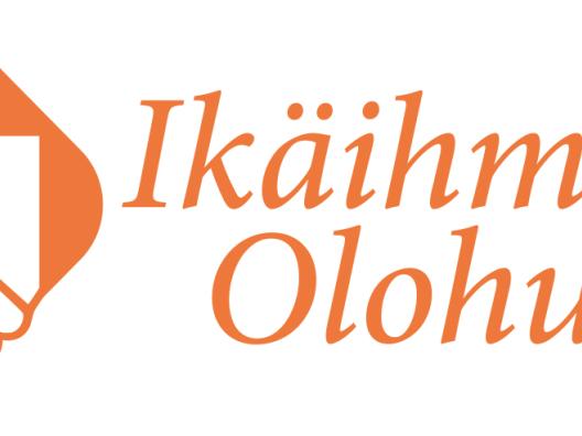 Ikäihmisten olohuoneen logo, jossa kättelevät kädet.