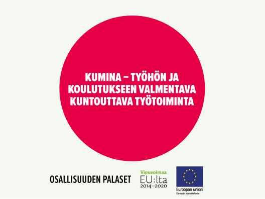 Kumina – työhön ja koulutukseen valmentava kuntouttava työtoiminta -toimintamallin kansikuva.