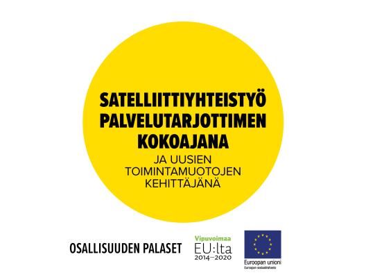 Satelliittiyhteistyö palvelutarjottimen kokoajana ja uusien toimintamuotojen kehittäjänä -toimintamallin kansikuva.