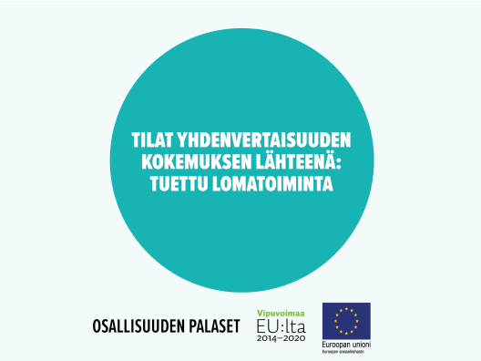 Tilat yhdenvertaisuuden kokemuksen lähteenä: Tuettu lomatoiminta -toimintamallin kansikuva.