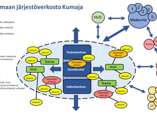 Kaavakuva Uudenmaan järjestöyhteistyön rakenteesta