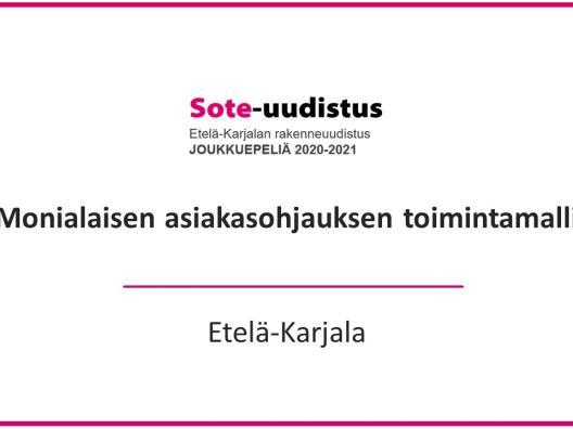 Monialaisen asiakasohjauksen toimintamalli teksti kansikuvana