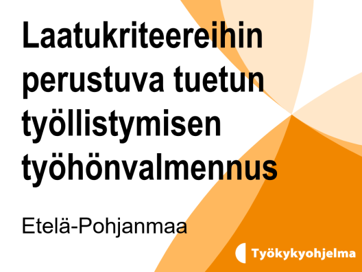 Laatukriteereihin perustuva tuetun työllistymisen työhönvalmennus