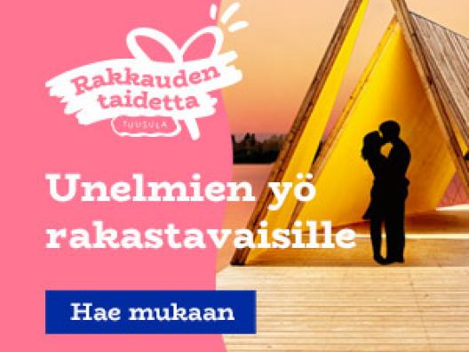 Unelmien yö rakastavaisille -banneri