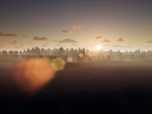 Virtuaalinen mallinnus auringonlaskusta Lapissa 