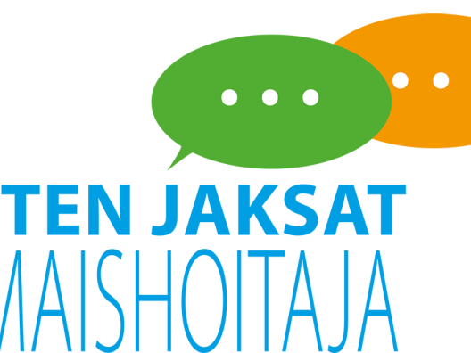 Puhekuplat ja teksti "Miten jaksat omaishoitaja"