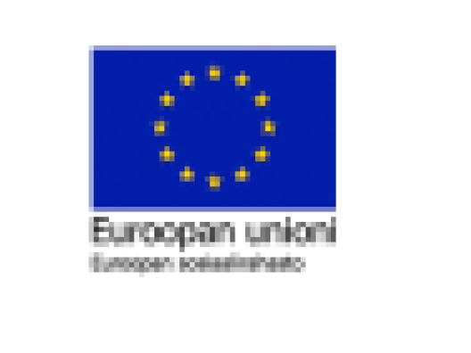 VESKU-hankkeen logo, EU-lippulogo ja Vipuvoimaa EU:lta 2014-2020 -logo