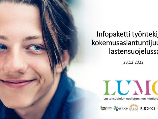 LUMO-hankkeen kampanjakuva hymyilevä poika