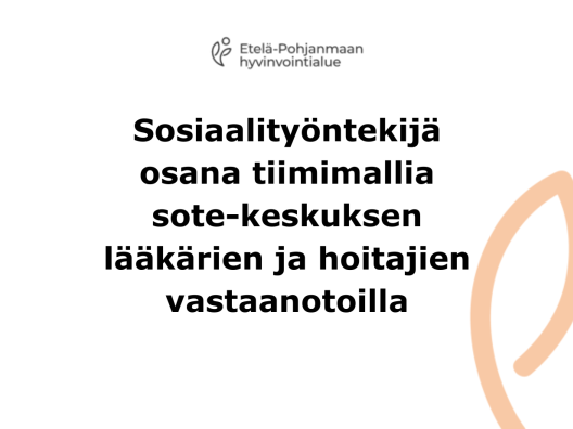 Sosiaalityöntekijä osana tiimiä kansi