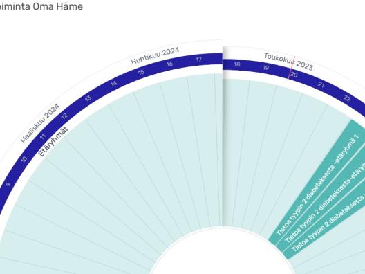 Kuva Oma Hämeen etäryhmien verkkosivujen Plandisc-vuosikellosta