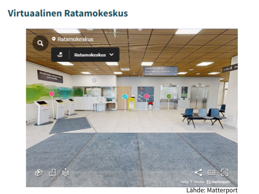 Virtuaalinen ratamokeskus. Lähde: Matterport