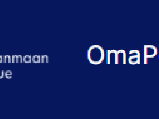 Pohde logo ja OmaPohde logo tummansinisellä taustalla.