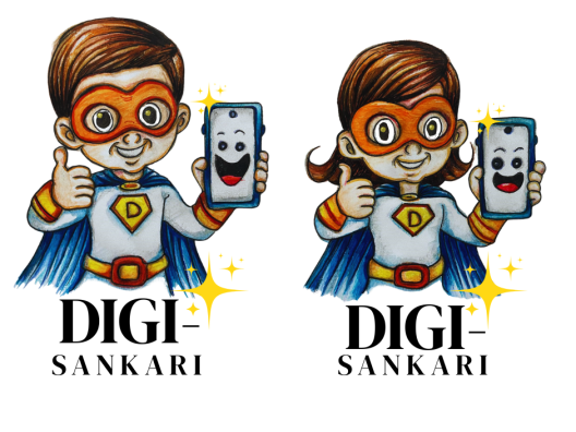 Kuva DigiSankari-hahmoista.
