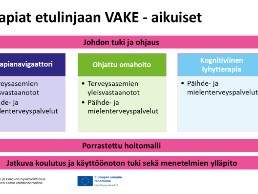 Terapiat etulinjaan interventiot aikuisten palvelut VAKE