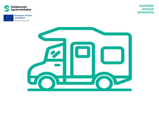 Piirroskuva matkailuautosta.