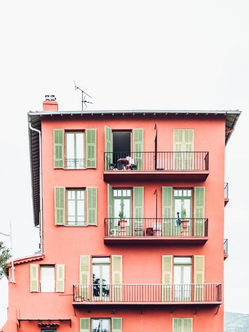 orange and green building