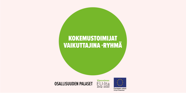 Kokemustoimijat vaikuttajina -ryhmä toimintamallin kansikuva.