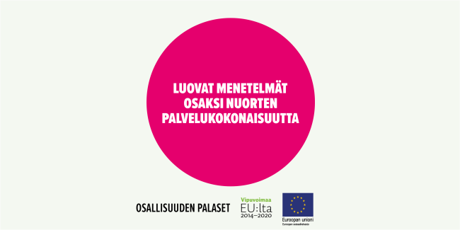 Luovat menetelmät osaksi nuorten palvelukokonaisuutta -toimintamallin kansikuva.