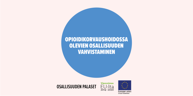 Opioidikorvaushoidossa olevien osallisuuden vahvistaminen rakentamalla polkuja työ-, vapaaehtoistoiminta- ja opiskelumaailmaan toimintamallin kansikuva.