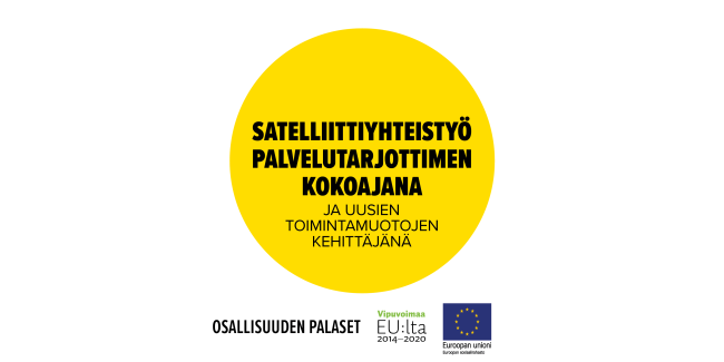 Satelliittiyhteistyö palvelutarjottimen kokoajana ja uusien toimintamuotojen kehittäjänä -toimintamallin kansikuva.