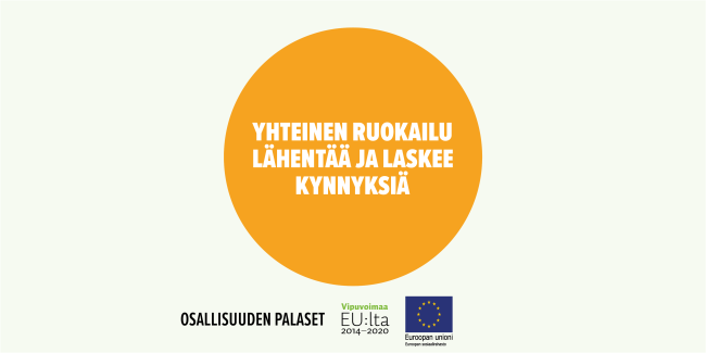 Yhteinen ruokailu lähentää ja laskee kynnyksiä -toimintamallin kansikuva.