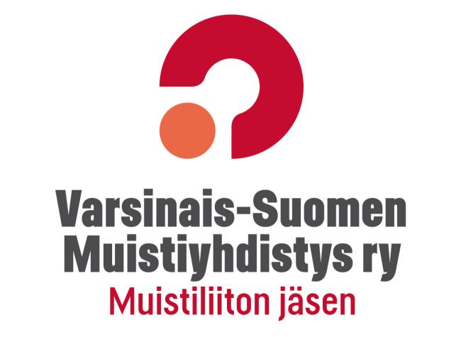 Muistiyhdistyksen logo, jossa punainen kaari ja oranssi pallo.