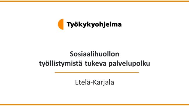 Kansikuva, jossa teksti Sosiaalihuollon työllistymistä tukeva palvelupolku