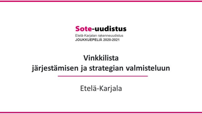 Kansikuva Vinkkilista järjestämisen ja strategian valmisteluun