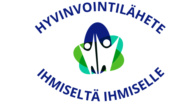 Kuva on hyvinvointilähete logo sekä slogan ihmiseltä ihmiselle