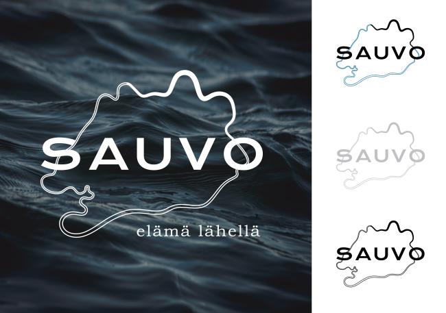 Sauvon logo, värivariaatiot ja slogan