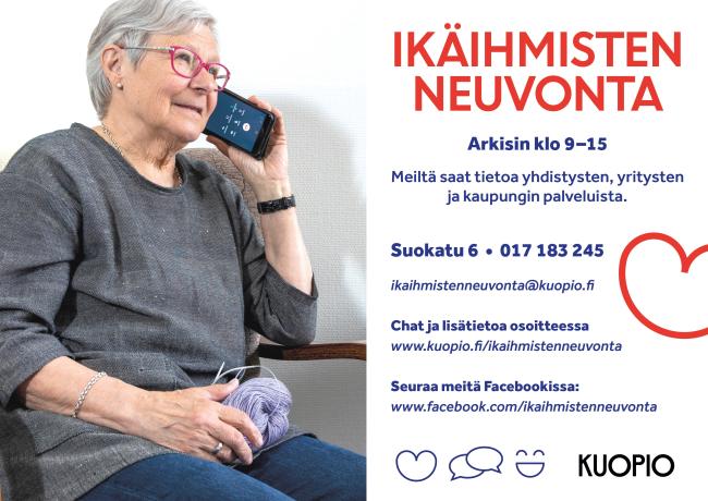 Kuvassa on ikäihmisten neuvonnan esite