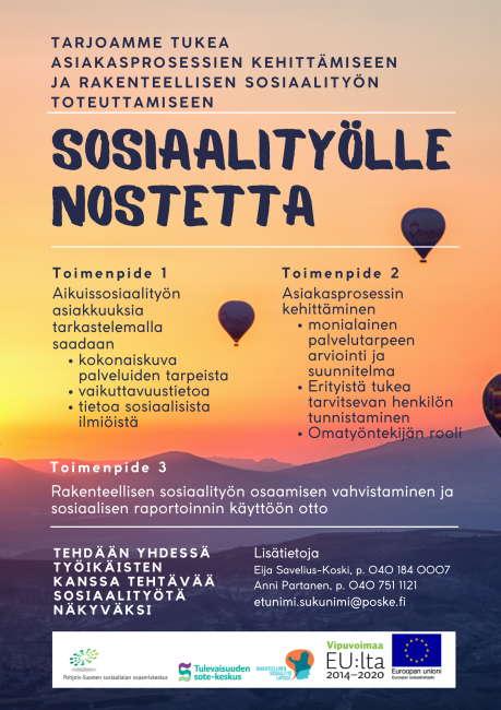 Sosiaalityölle nostetta -julisteen kuva