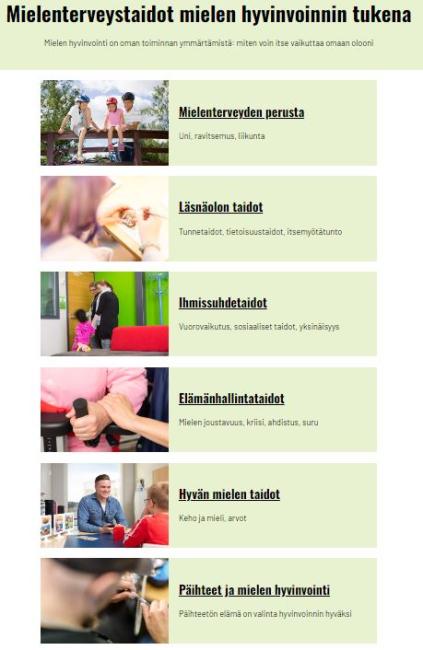 Mielenterveystaidot mielen hyvinvoinnin tukena -salkku