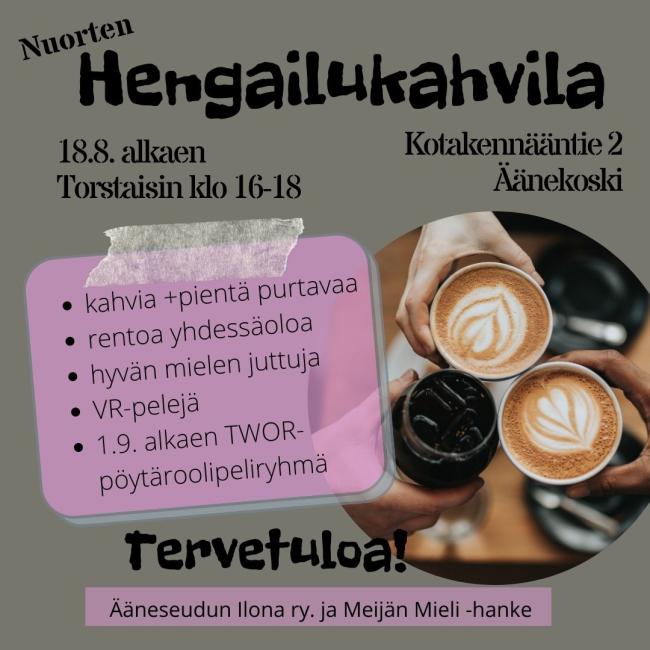 Nuorten hengailukahvilan mainos