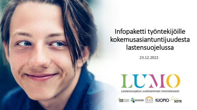 LUMO-hankkeen kampanjakuva hymyilevä poika