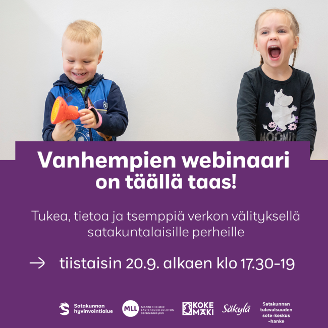 Vanhempien webinaarin mainos