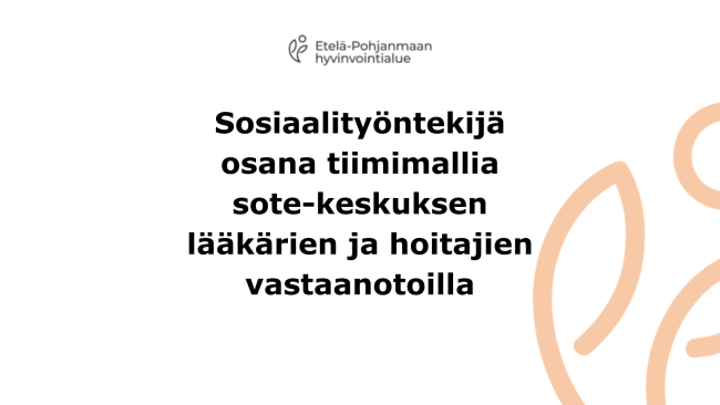 Sosiaalityöntekijä osana tiimiä kansi