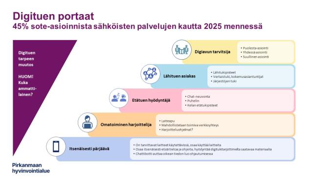 Digituen portaat, joissa kuvattuna digituen tarvitsemisen tasot