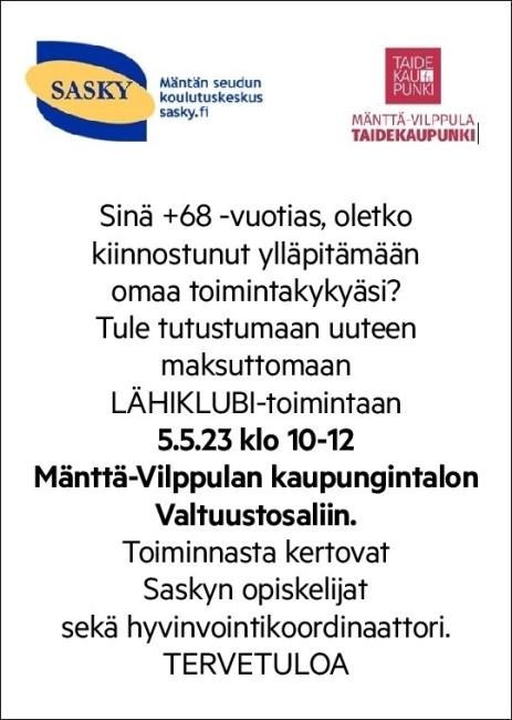 Lähiklubi kutsu paikallislehdessä 