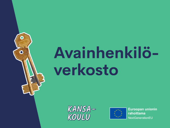 Kansa-koulun Avainhenkilöverkosto. Euroopan unionin rahoittama. NextGenerationEU.