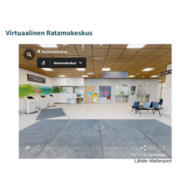 Virtuaalinen ratamokeskus. Lähde: Matterport