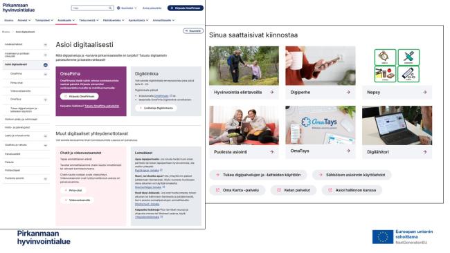 Kuvakaappaus sivulta www.pirha.fi/asioidigitaalisesti