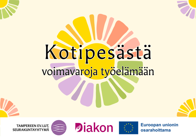 Kotipesästä voimavaroja työelämään -hankkeen logo ja osatoteuttajat