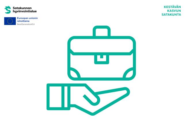 Kuvassa salkku avoimella kämmenellä.