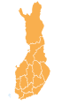 Suomen kartta, jossa eroteltu oppimisverkostojen alueet.