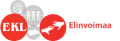 EKL Elinvoimaa-logo, pallot, jossa kädet tavoittelevat toisiaan ja Elinvoimaa-teksti