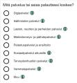 Vapaamuotoisen palautteen palautevalikko (kuva 3)